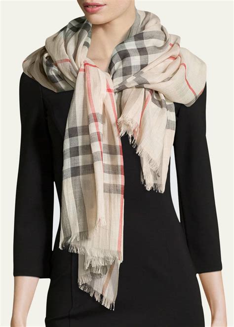 Burberry Giant Check Gauze Scarf 